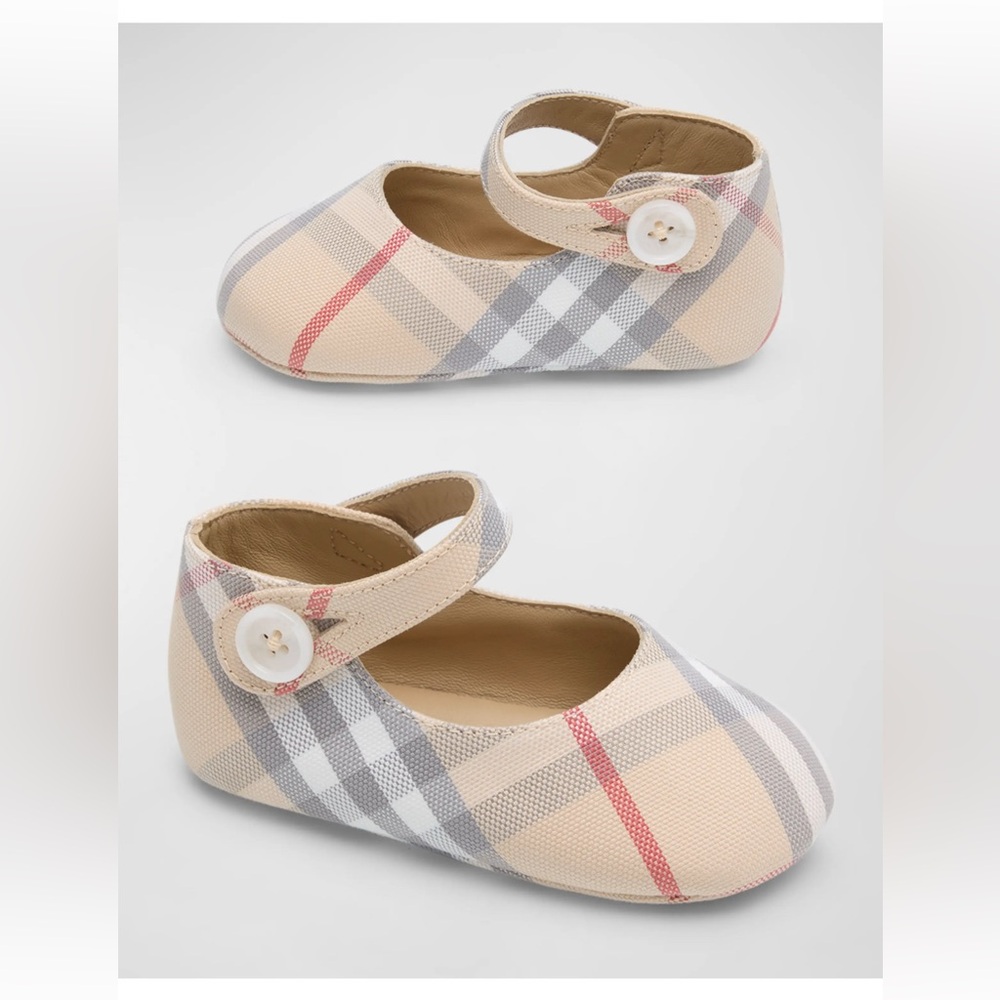 Burberry Check Cotton Mary Jane Flats